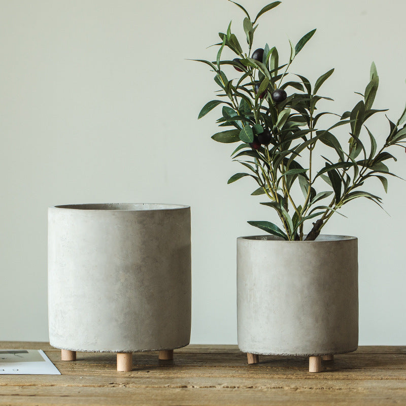 Creative cement flowerpot